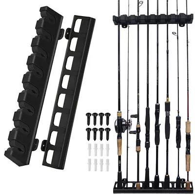 Fishing Rod Storage Rack Wall Mounted Fishing Rod Holder Vertical/Horizontal New • $14.70