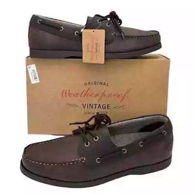 Weatherproof Vintage Benny Boat Shoes Brown Memory Foam MSRP $75.00 Men's 13M • $37.95