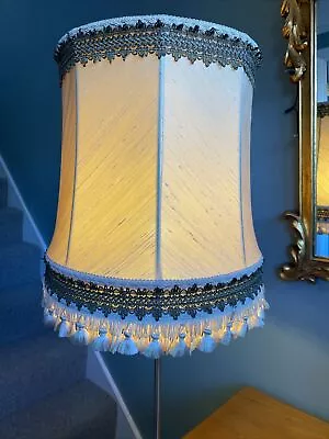 £40 • Buy VINTAGE Standard LAMPSHADE Table Lamp Shade Fringed Silk Tassels DOWNTOWN ABBEY