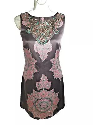 Monsoon Silk Dress Kasbah Chocolate. UK Size 8 New #4451 • £29.99