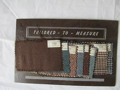 Tailor Made To Measure Suit Material Plaid Samples 6 Swatches Swatch On A Card • $10.99