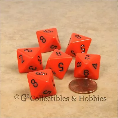NEW Set Of 6 Orange With Black Numbers RPG D&D Game Eight Sided Dice Chessex D8s • $5.99