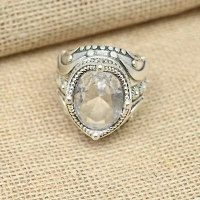 $16.99 • Buy White Topaz  Gemstone 925 Sterling Silver Ring For Gifts All Size Available