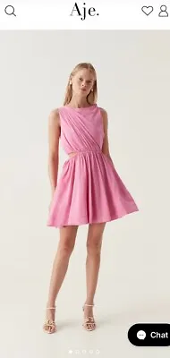 Aje Abbey Twisted Mini Dress Pink AU 8 • $115