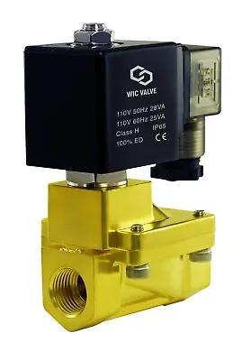 Brass High Pressure 230 PSI Electric Solenoid Process Valve 3/8  Inch 110V AC NC • $64.99