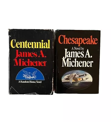 Lot Of 2 James A. Michener Novels: Centennial Chesapeake 1974 & 1978 Hardcover • $19.95