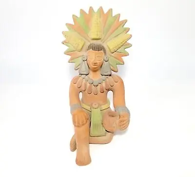 Mayan Clay Statue Mexico Maize God - 10  Aztec Sculpture Inca - GR8 • $50.14