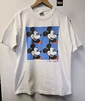 Vtg 90s Andy Warhol Mickey Mouse T Shirt XL Pop Art • $800