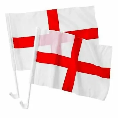 2 X England Car Flags For Car Window World Cup 2022 - St Georges Day Car Flag • £5.49