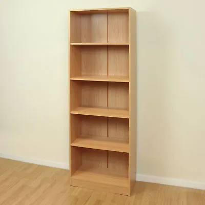 5 Tier Bookcase Shelf Tall Wooden Shelves Bookshelf Storage Shelving Unit • £69.99