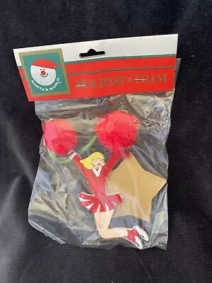 VTG Santa's World Holiday Trim Kurt S Adler Red Cheer Leader Pom Pom Ornament • $21.95