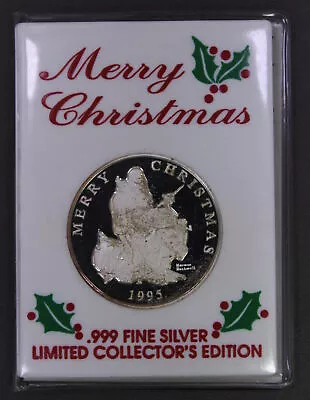 1995 Norman Rockwell .999 Silver Holiday Christmas Round 20 Grams 10000 Minted • $84.99