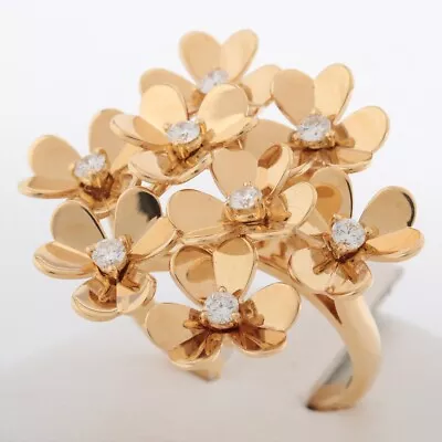 Van Cleef & Arpels Frivole 8 Flower Diamond Ring 750(YG) 12.3g • $7935.44
