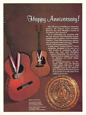 Vtg 70s ALVAREZ YAIRI MEDALLION ACOUSTIC GUITAR MAGAZINE PRINT AD Pinup Page • $9.99