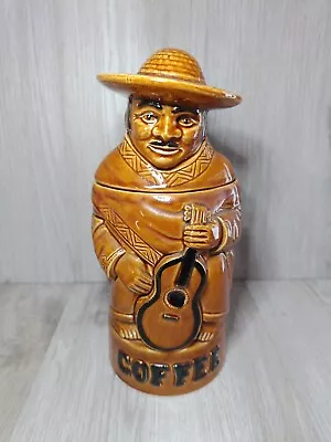 Ceramic Storage Jar Coffee South American Figure P&K Made In England 9  Tall • £20