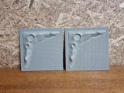 £19.95 • Buy 2 X Vintage Lego  10  X 10  3D  Moon Crater Base Plates Boards Space 