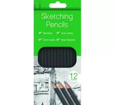 12 X Charcoal Pencils Graded Create Art Drawing Sketching Homework Office • £2.49