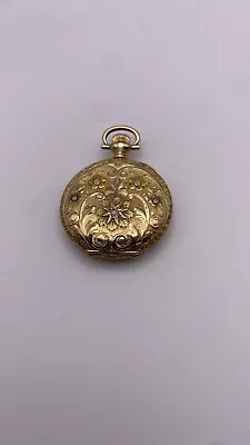 Antique 14k Multi Color Gold Diamond 11 Jewels Illinois Pocket Watch • $1050