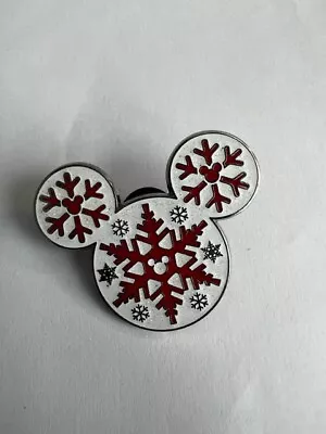 Mickey Icon Red And White Snowflake Holiday Christmas Disney Pin (C2) • $18.95