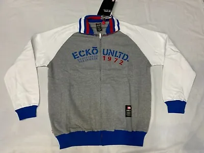 Ecko Tracksuit Grey White Blue Red Mens Xlarge Top & Jogging Bottom • £189