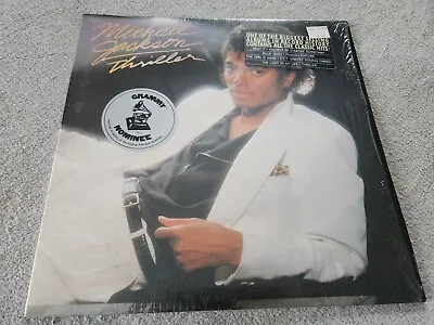 MICHAEL JACKSON LP THRILLER EX VINYL IN SHRINK W/HYPE GRAMMY STICKER QE 38112  • $34.99