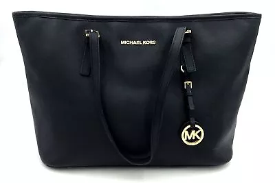 Authentic Michael Kors Women's Black Leather Luxury Tote Bag - COA Included • $24.99