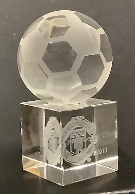 Manchester United Glass Ball Paperweight Match Hospitality V Man City 2012/2013 • £19.95