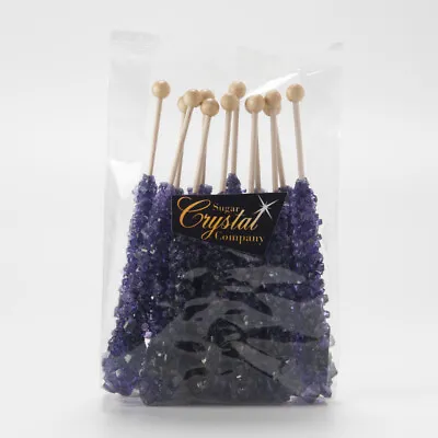 12 Pcs Purple Grape Rock Candy Sticks | The Sugar Crystal Company | 15 Colours • £13.90