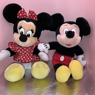 Disneyland Walt Disney World Mickey Mouse And Minnie Mouse Plush Set Vintage EUC • $4.99
