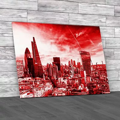 Explore The Enchanting London City Skyline Red Canvas Print Large Picture Wall • £14.95