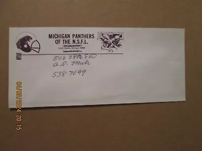 NSFL Michigan Panthers Vintage Defunct Team Logo Football Business Envelope • $25