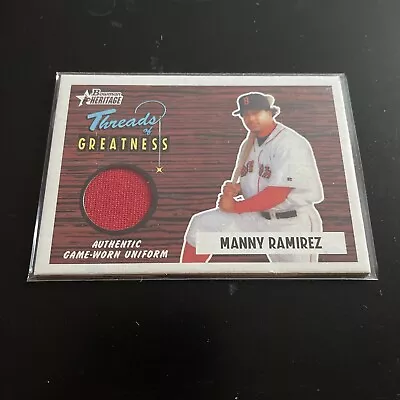 2004 Bowman Heritage Threads Of Greatness MANNY RAMIREZ Game Jersey- Red Sox • $3.75