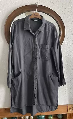 Zara Long Shirt Grey Size L UK16 • $7.58