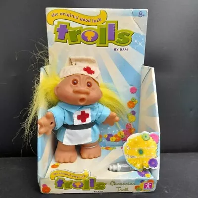 Dam Character Troll Good Luck Nurse Doll Toy Yellow Boxed Denmark Family -CP • £7.99