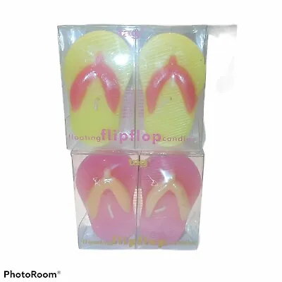Floating Flip Flop Citronella Candles. New In Box. Pink/yellow. NOT FOR CAKES • $11.93