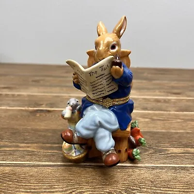 Peter Rabbit Porcelain Hinged Trinket Box Jewelry Box Easter Home Decor • $29.04