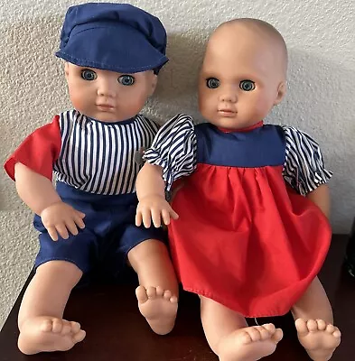 Vintage Lissi Two Hearts Collection BOY & GIRL Twin Dolls  15  Baby Doll Germany • $21