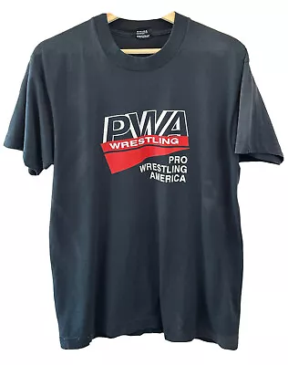 Vintage PWA Pro Wrestling America T-Shirt Minneapolis MN Made In USA Black Large • $31.50