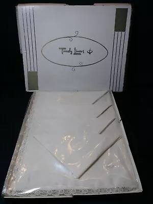 Vtg NIB Tablecloth 4 Napkins Timely Linens 5 Pc Tea Set  • $17.99