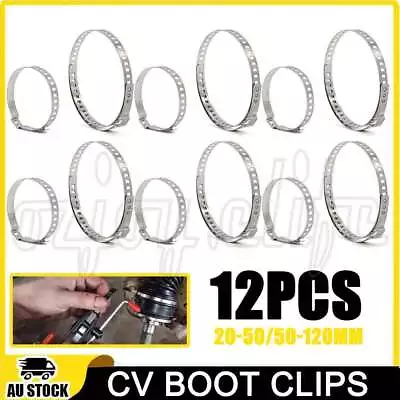 12Pcs Universal For Driveshaft CV Joints Boot Stainless Steel Clamps Clips Set • $7.89