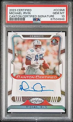 Michael Irvin 2023 Certified Canton Certified Signature Mirror White 27/35 PSA10 • $75