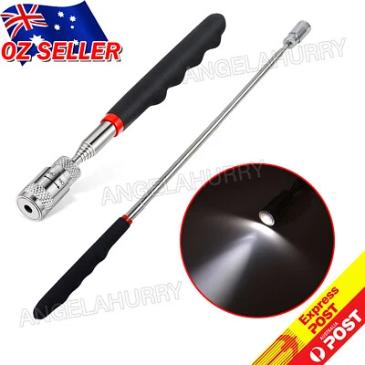 $5.84 • Buy Portable Magnetic Pick Up Tool  Extendable Telescopic LED Torch Magnet Rod NEW