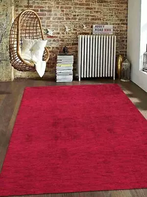 6 X 9 Ft. Hand Knotted Gabbeh Silk Solid Rectangle Area Rug Dark Red • $261.72