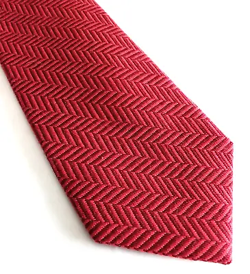 Necktie Slim 2.50  X 58 Red Chevron Wool Silk Blend Office Work Wear THE TIE BAR • $10.95