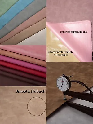 33 Colors Smooth Nubuck Self-Adhesive Vinyl Fabric Faux Leather 57  Wide By Yard • $17.99