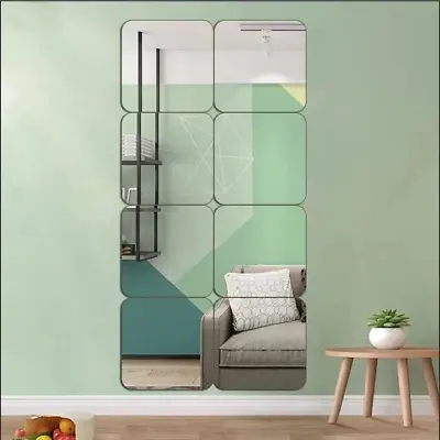 Full Length Wall Mirror Tiles 8'' X 8'' X 8 PCS Frameless Full Body Mirror Til • $22.95