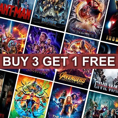 Marvel Movie Posters MCU Prints A4 A3 A5 Wall Art Picture Film Decor Fan Comics • £3.49