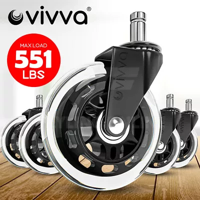 $26.95 • Buy 5pcs Rollerblade Office Desk Chair Wheels Replacement Rolling Caster Grip Ring