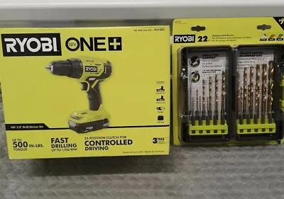 Ryobi P215K1 18-Volt ONE+ Lithium-Ion Cordless ½ In. Drill/Driver Kit & 22 Bits • $60