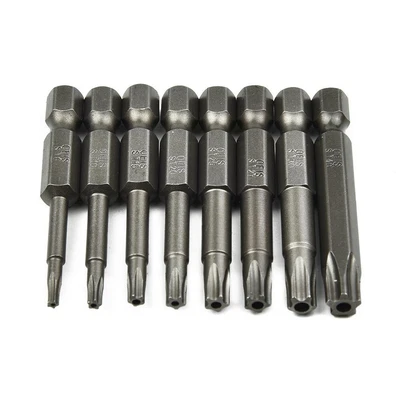 $14.68 • Buy 5PCS 50mm 1/4inch Hex Shank Five-point Magnetic Torx Screwdriver Bits T8-T40-New